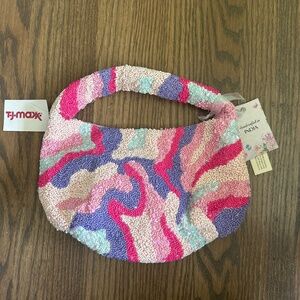 Viral Pink and Purple Beaded Bag 💖💜 price firm